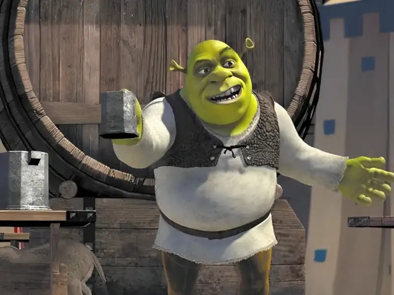 Poster do filme Shrek com frases marcantes e mensagens inspiradoras