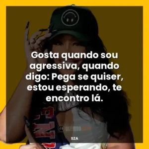 Gosta quando sou agressiva, quando digo: Pega se quiser, estou esperando, te encontro lá.