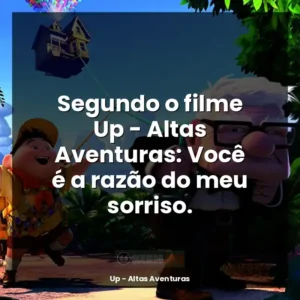 Segundo o filme Up – Altas Aventuras: Você é a razão do meu sorriso.