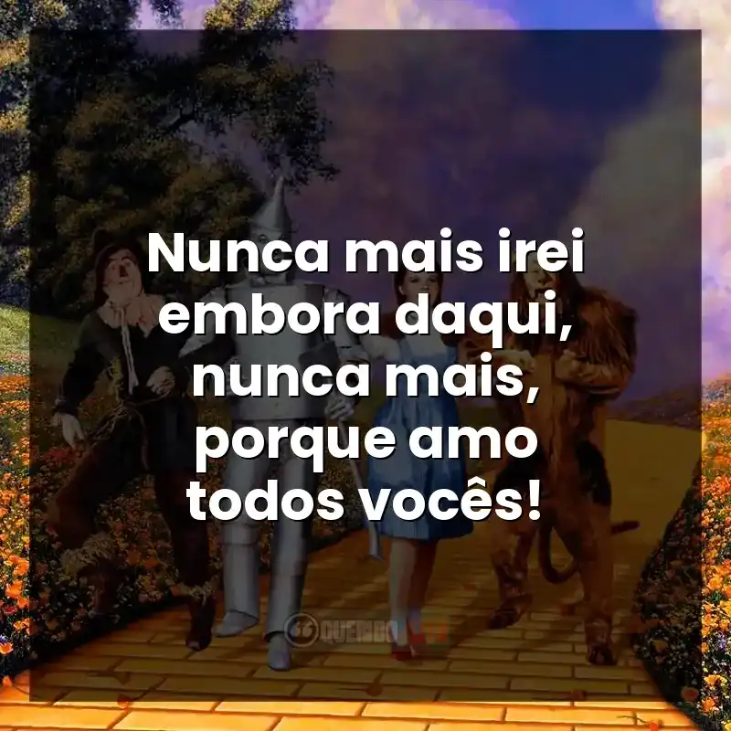 Nunca mais irei embora daqui, nunca mais, porque amo todos vocês!