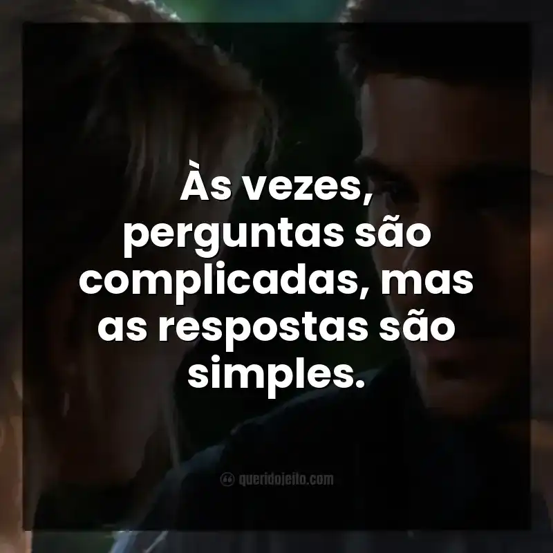 Frases do filme Um Homem de Sorte. Às vezes, perguntas são complicadas, mas as respostas são simples.