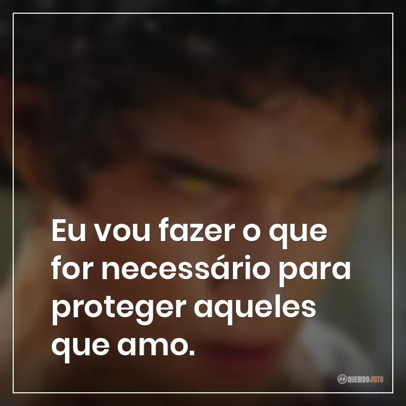Eu vou fazer o que for necessário para proteger aqueles que amo.