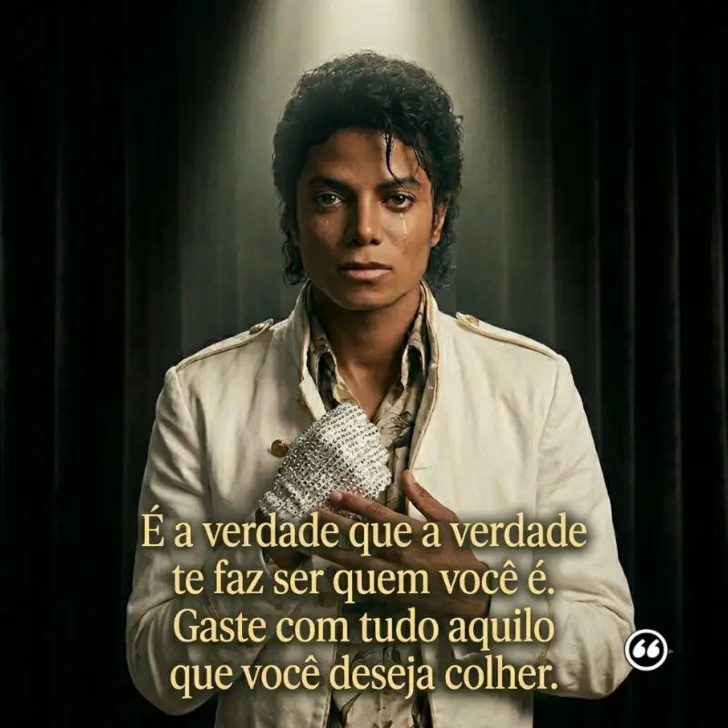 Frases do filme Michael: É a verdade que a verdade te faz ser quem você é. Gaste com tudo aquilo que você deseja colher.