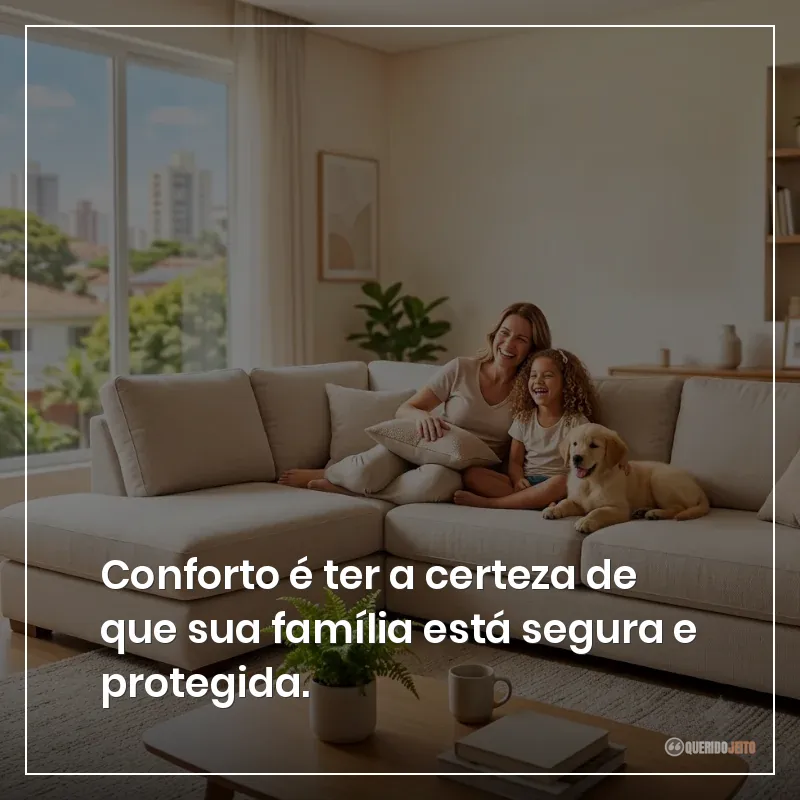 Conforto é ter a certeza de que sua família está segura e protegida.