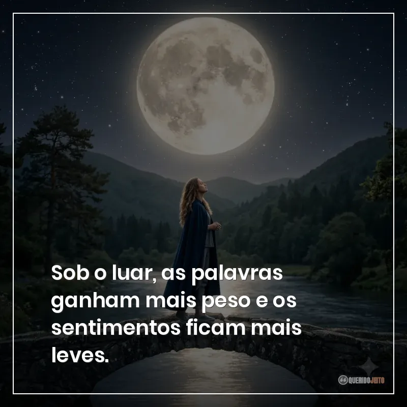 Sob o luar, as palavras ganham mais peso e os sentimentos ficam mais leves.
Frases inspiradoras sobre a Lua sobre sonhar
