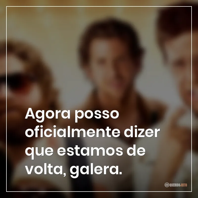 Agora posso oficialmente dizer que estamos de volta, galera.