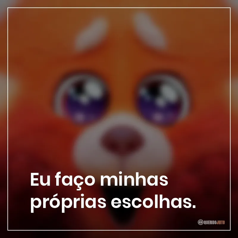 Eu faço minhas próprias escolhas. Frases do filme Red: Crescer é uma Fera